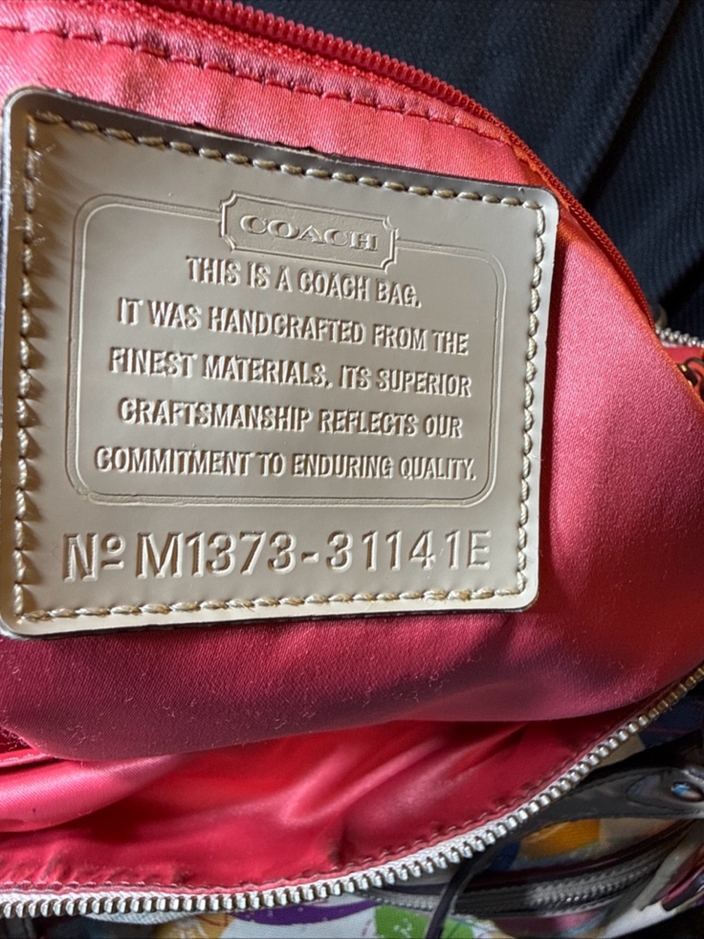 Coach Poppy Stamped C Hallie Tote handbag. Multicolor - Picture 12 of 17